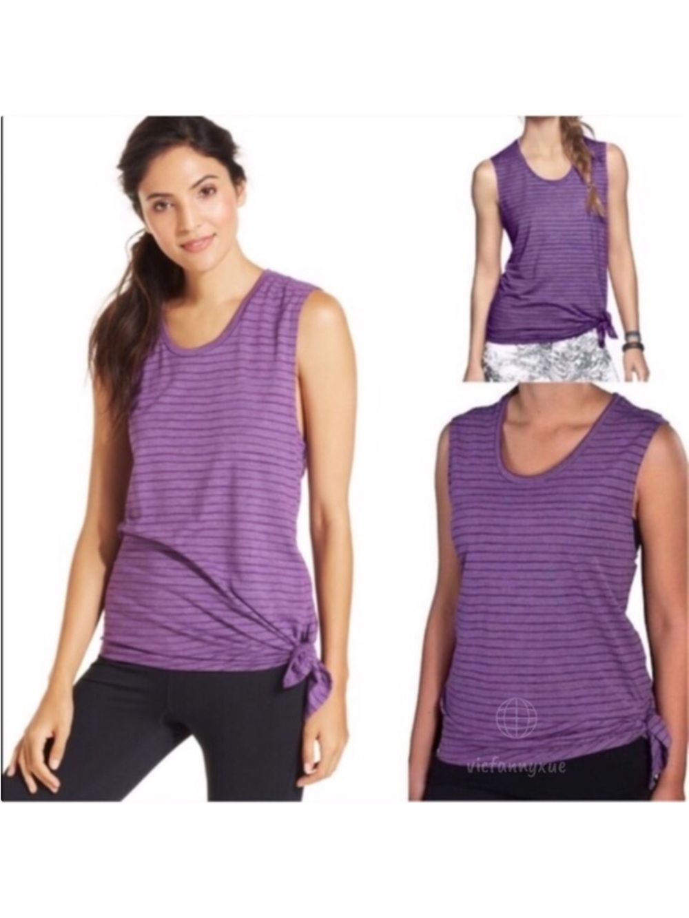Nike purple straps side tie tank